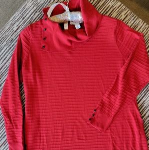 White House Black Market Ribbed Red XL Sweater